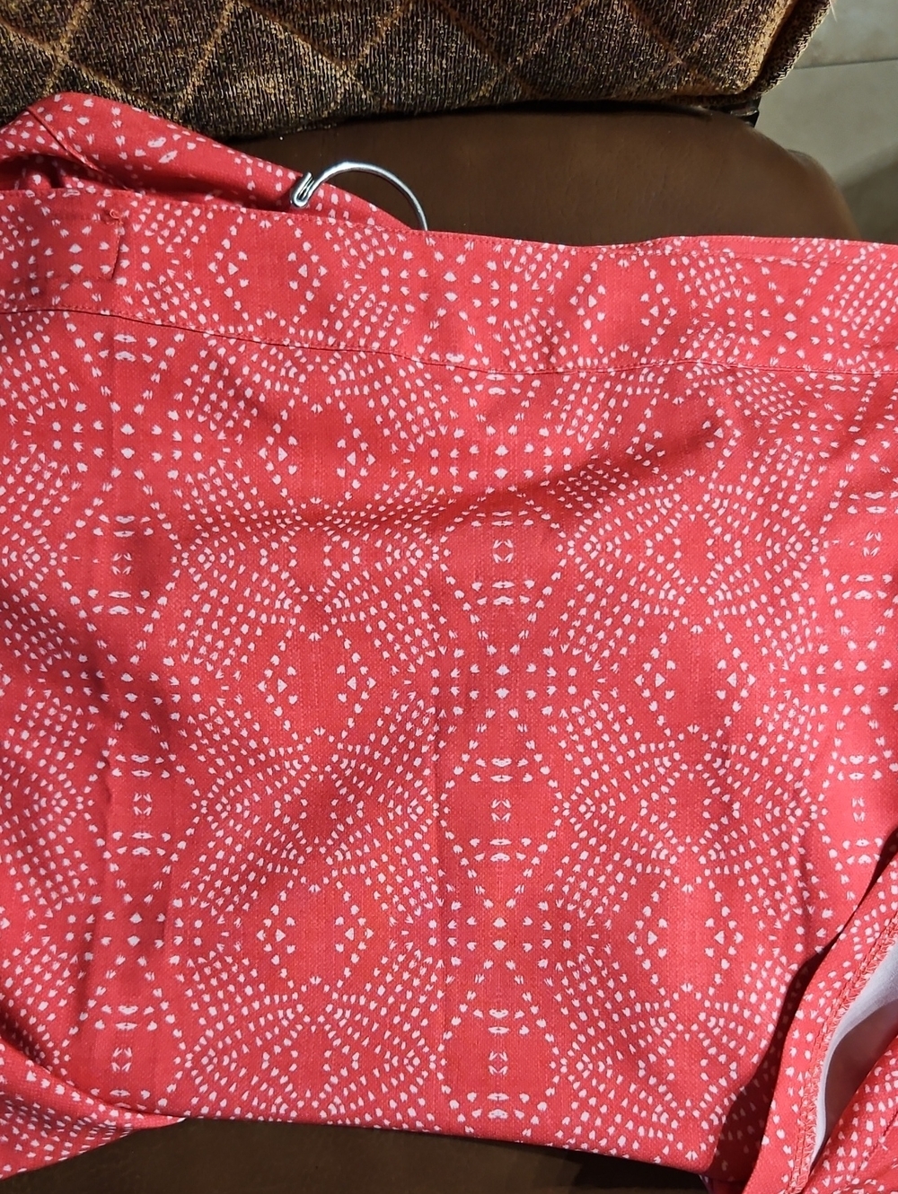 Rip Skirt Hawaii Length 3 Wrap Skirt Midi Pink White Geometric Print - Picture 5 of 5